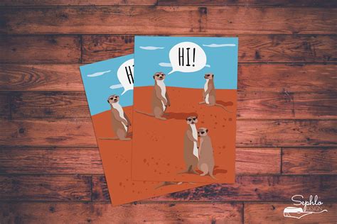 Meerkats Say Hi Meerkats Greeting Card Hello Make Your Own Card