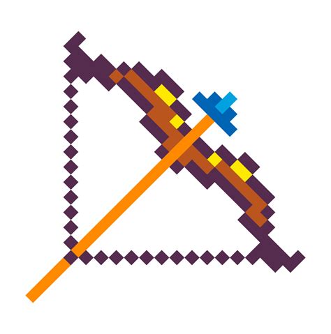 Pixelated Bow And Arrows Of Archer Arcade Game 17541496 Vector Art At