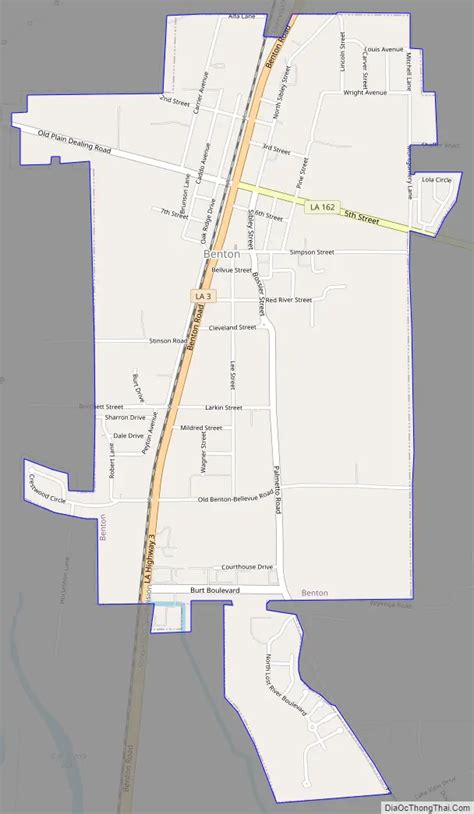 Map Of Benton Town Louisiana