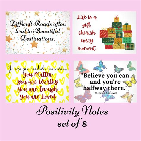 Printable Positivity Cards Inspirational Words Encouragement Etsy