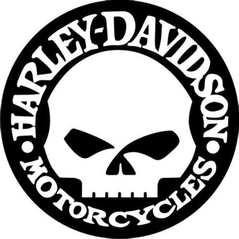 Harley Davidson Round Skull Logo Svg Etsy