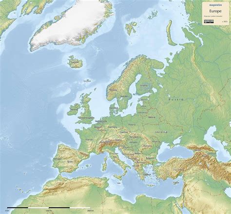 Physical Maps Of Europe Mapswire