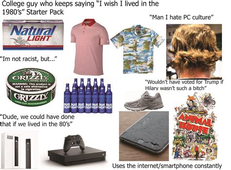 College Guy Who Keeps Saying I Wish I Lived In The 1980s Starter