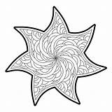Starfish Coloring Mandala Adult Colouring sketch template