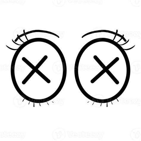 Two Eyes With Crossed Eyes Icon On Transparent Background 35894245 Png