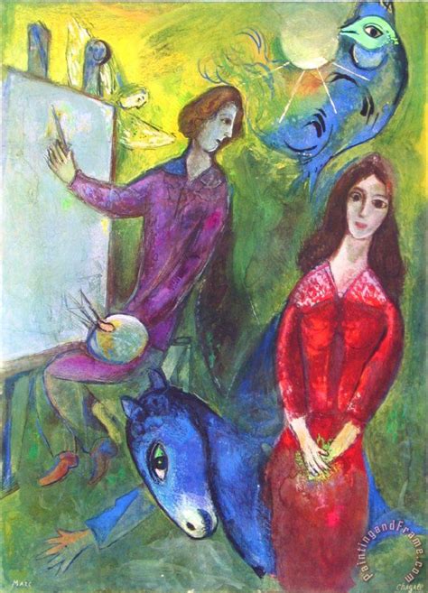 Marc Chagall The Artist And His Model Painting The Artist And His