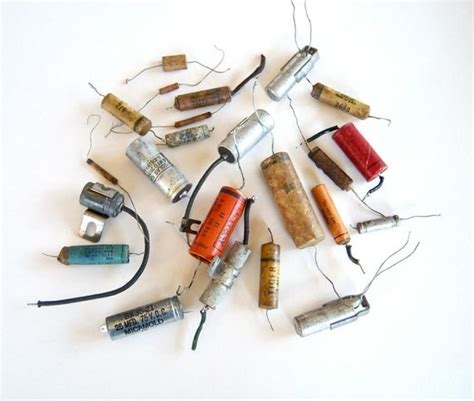 Vintage Electronic Parts Resistors Capacitors Radio Television