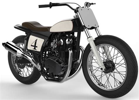 Yamaha Xs 650 Old School Renderized 3d Cad Model Library