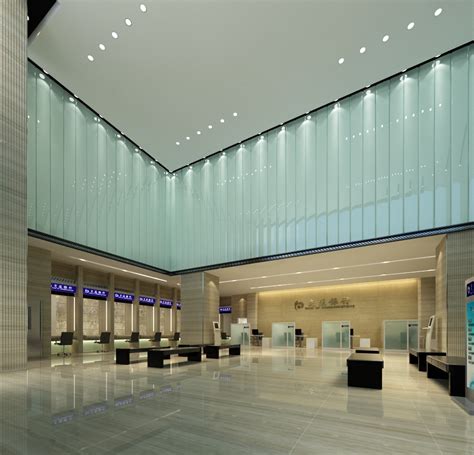 Modern Bank Interior 3d Model Max