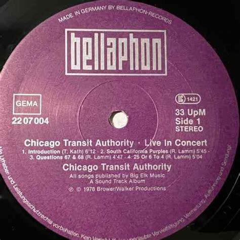 Chicago Transit Authority Live In Concert Hot