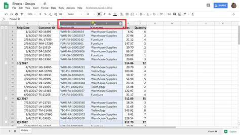 Google Sheets Group Rows And Columns With Linked Example File
