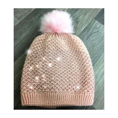 Lemonade Crystal Pom Pom Beanie Hat Baby Pink Shop Accessories From