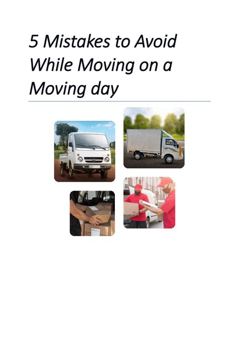 Ppt 5 Mistakes To Avoid While Moving On A Moving Day Powerpoint