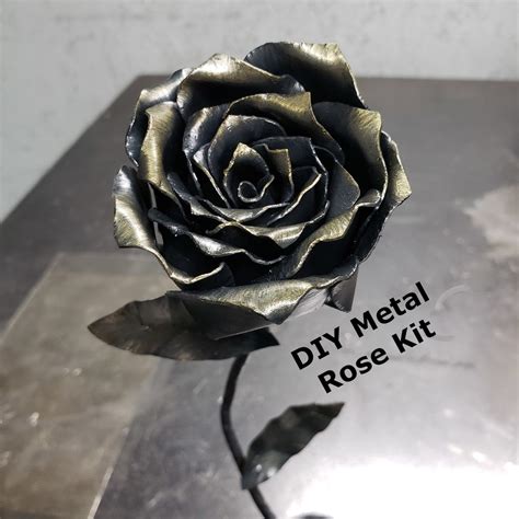 Metal Rose Diy Metal Rose Kit Diy Welding Kit Stem Included