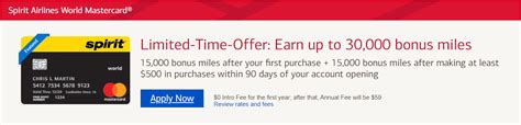 To take advantage of this. Spirit Airlines World Mastercard up to 30,000 Bonus Miles + 5,000 Anniversary Bonus Free Spirit ...