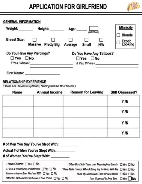 Girlfriend Application Form 1m4ge