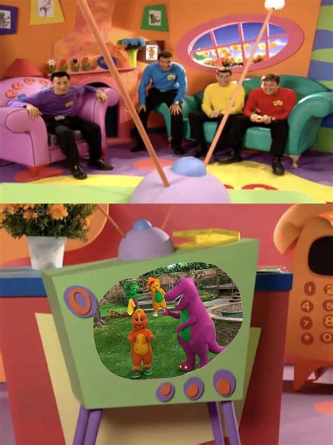 The Wiggles Watch Barney And Friends On Tv By Brandontu1998 On Deviantart