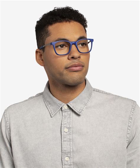 club square blue glasses for men eyebuydirect