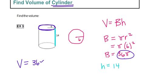 Find Volume Of Cylinder Youtube