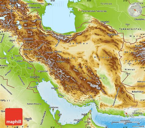 Physical Map Of Iran