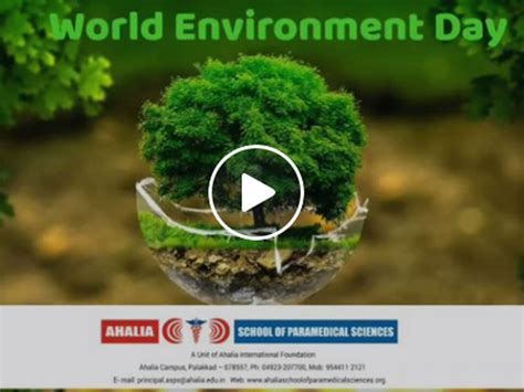 World Environment Day 2021 Ahalia School Of Paramedical Sciences