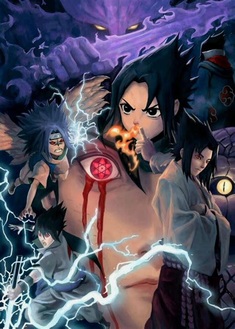 Sasuke Uchiha Metal Poster Print Scyein Design Displate Naruto