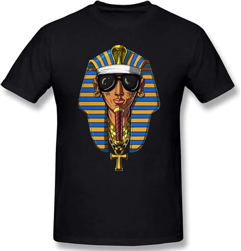 Tribal T Shirts Egyptian Pharoah With Winged Ankh Symbol Large Print Men S T Shirt