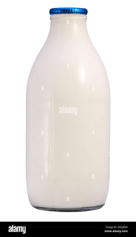 Isolated Pint Of Fresh Whole Milk In A Glass Bottle Stock Photo Alamy