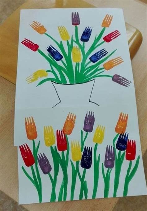 Beautiful Tulip And Spring Flower Art Project Preschool Daycare