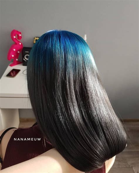 Blue Roots Roots Hair Colored Hair Roots Haircuts For Wavy Hair