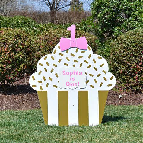 Cupcake Birthday Announcement Yard Sign