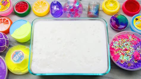 Mixing Store Bought Slime With Thick White Slime To Make Huge Slime