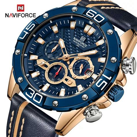buy naviforce nf8019 blue rosegold watch online at best price in nepal naviforce nepal