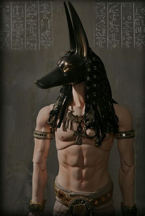 Egyptian God Anubis In Human Form With A Jackel Mask On Anubis
