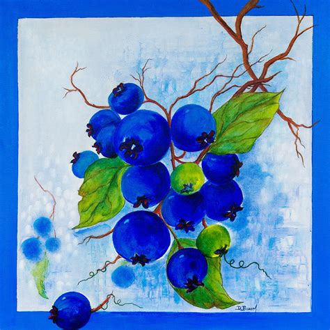 Blueberry Collection 2 Painting By Dawn Broom