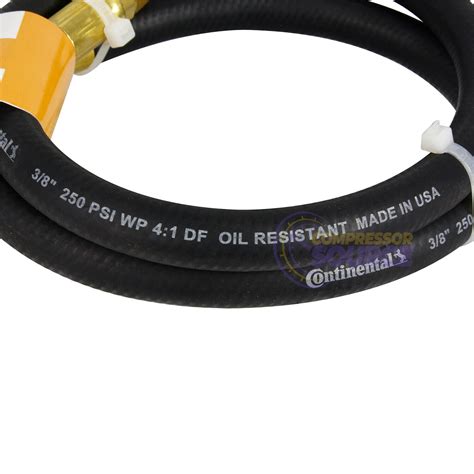 Continental Rubber Air Hose 3 Feet X 38 Inch 250 Psi Oil Resistant