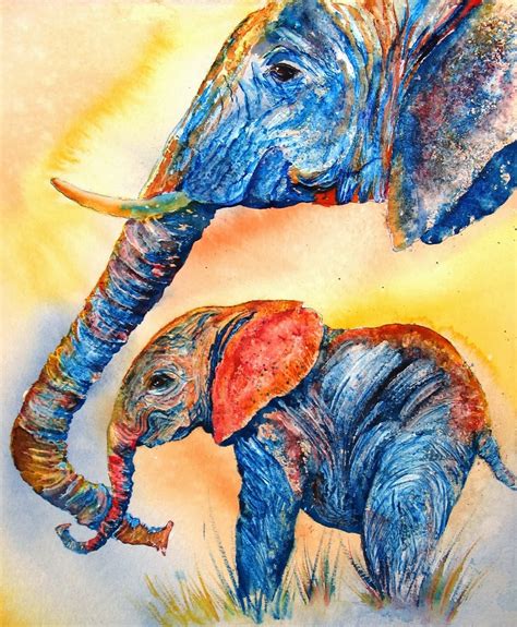 Donna Martin Watercolor Art Elephants Wildlife Paintings
