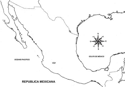 Colorea Tus Dibujos Mapa De La República Mexicana Sin Nombres Para