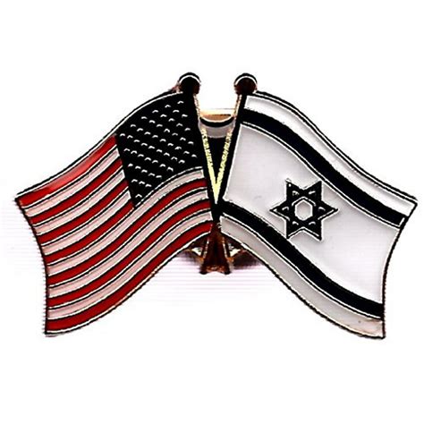 Pack Of 50 Israel And Us Crossed Double Flag Lapel Pins Israeli