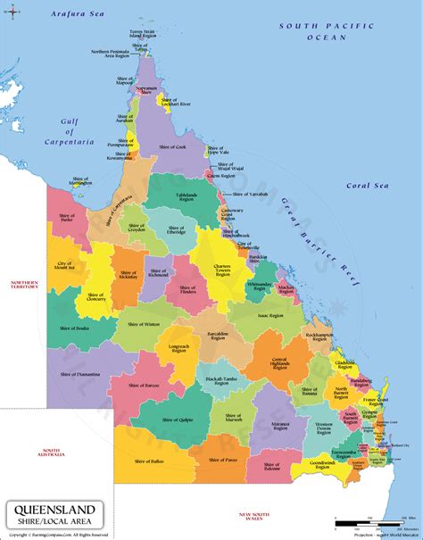 Map Of Queensland Australia Template Ph