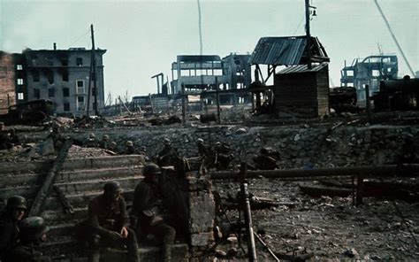 Stalingrad German 8cm Mortar Crew Rests Among The Ruins Bataille De