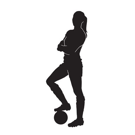 Female Football Athlete Vector Silhouette On White Background 13081249