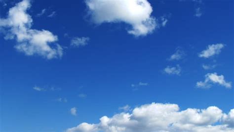 Time Lapse Of Fast Moving Cumulus Clouds Over The Blue Sky No Birds