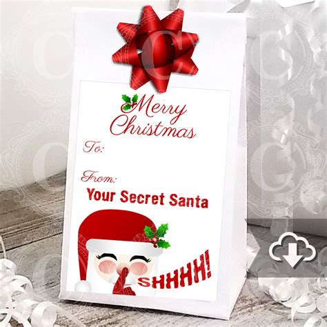 printable secret santa t tags