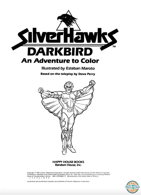 Silverhawks Dark Bird Coloring Book Pdf Digital File Download Etsy
