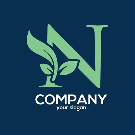 Premium Vector Letter N With Leaf Vector Logo
