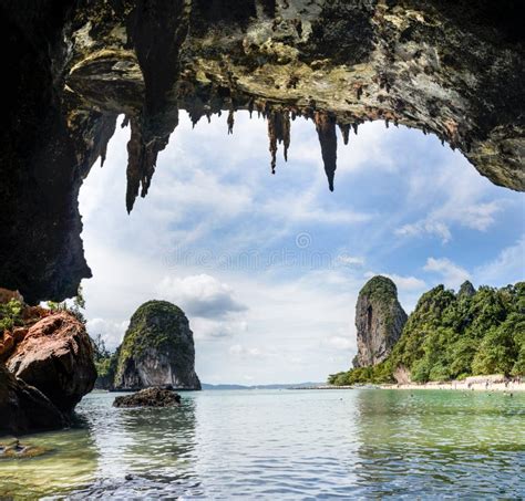 Phra Nang Beach Cave In Andaman Sea Krabi Thailand Stock Photo