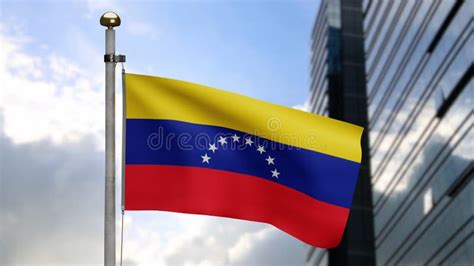 3d Venezuelan Flag Waving On Wind Close Up Venezuela Banner Blowing