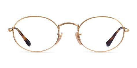 ray ban rb3547v oval oval gold frame eyeglasses eyebuydirect