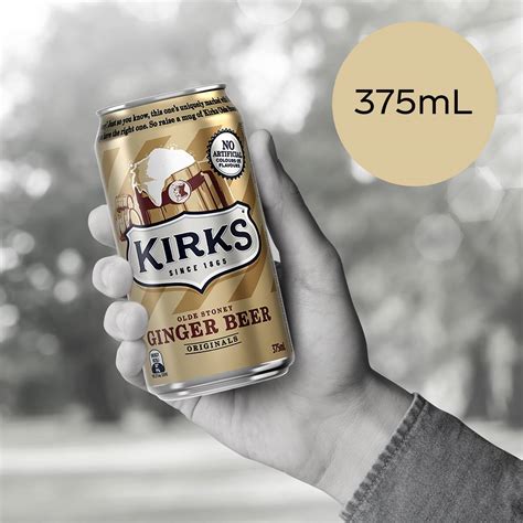 Kirks Ginger Beer Soft Drink Multipack Cans 375ml X10 Pack Woolworths